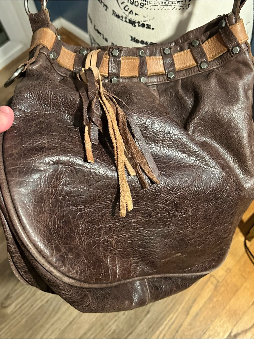 Eye of Ruth leather crossbody hobo bag